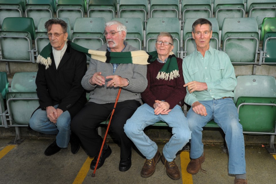  The brothers at Plymouth Argyle FC ground where they once played in a band whilst they were at the orphanage