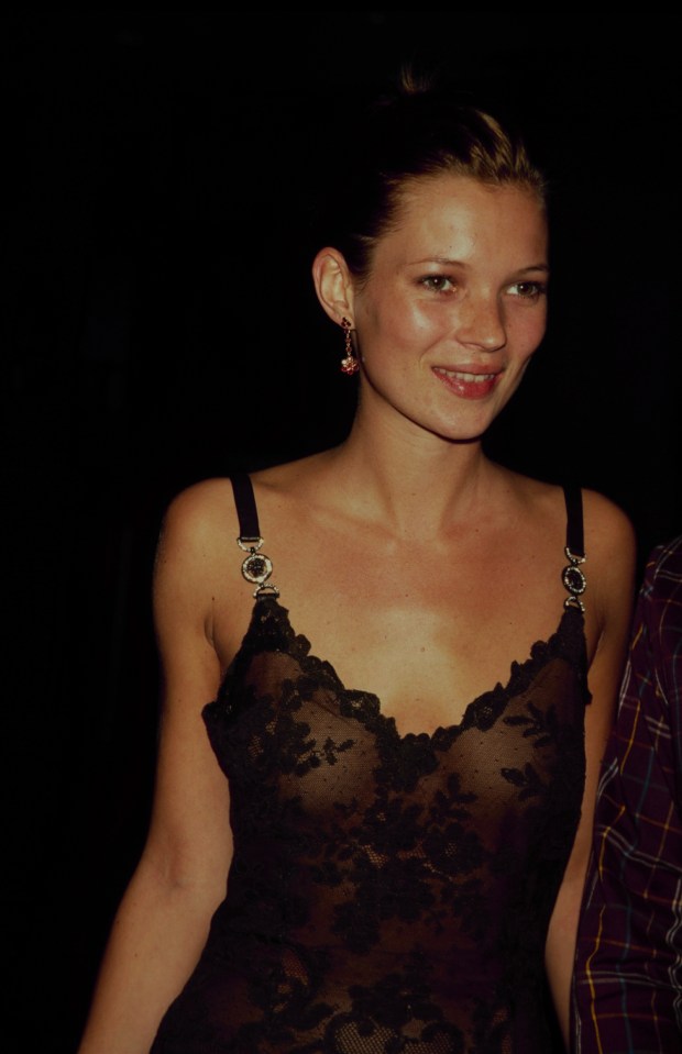  Kate Moss is known for her smaller chest and waif-like figure