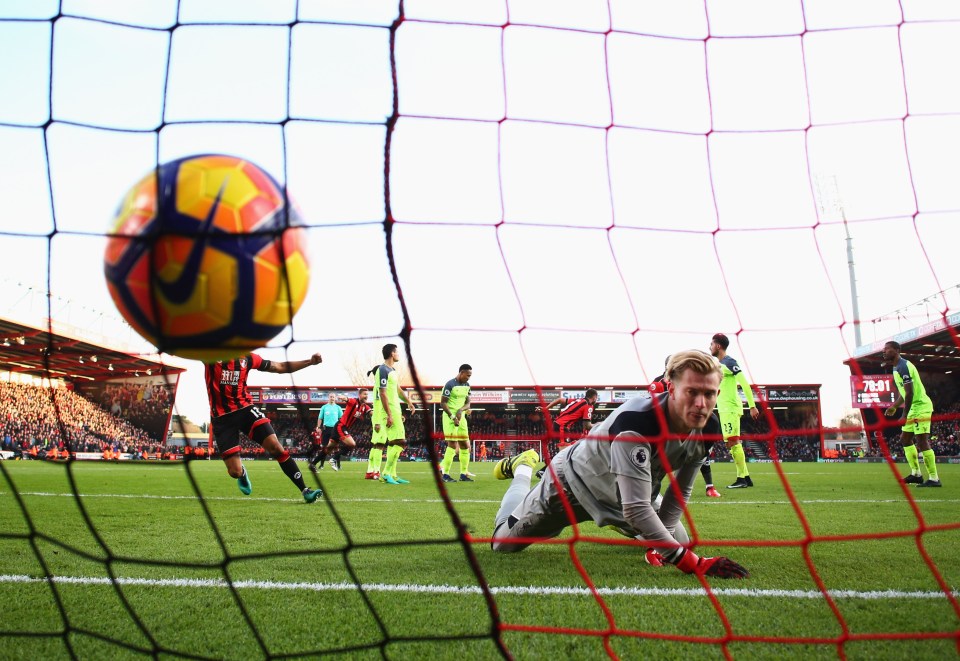  Loris Karius admits he was at fault for Bournemouth's fourth and winning goal on Sunday