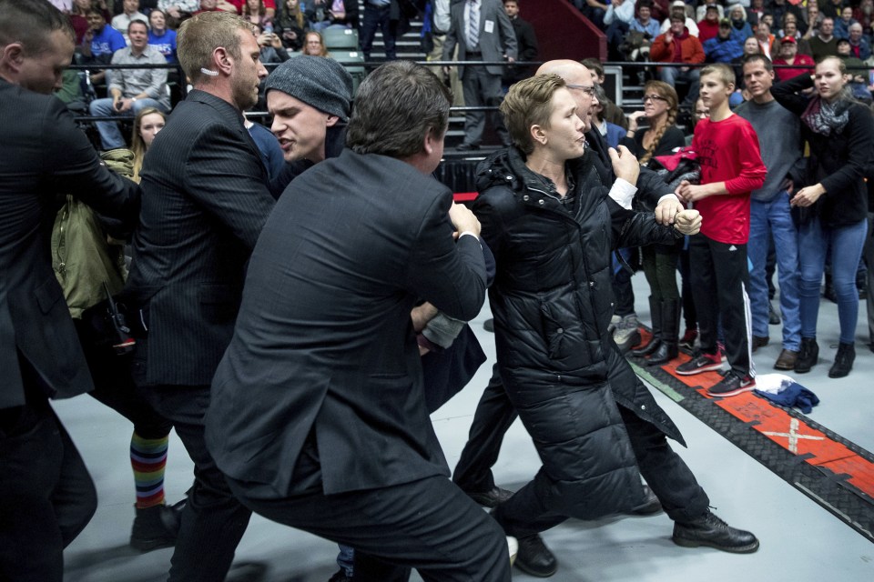  Several people were removed from a Trump speech in Michigan yesterday