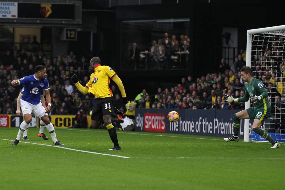  Watford striker Stefano Okaka levelled things up with a sublime finish to beat Stekelenburg in the Everton goal