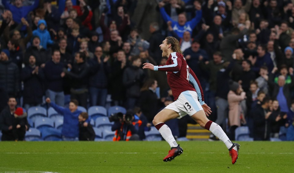  Jeff Hendrick wheels away after his stunning 25-yard strike against the Cherries