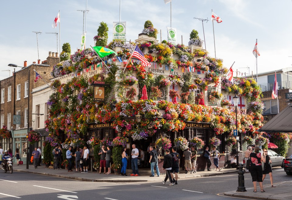  The pub is a riot of colour in summer