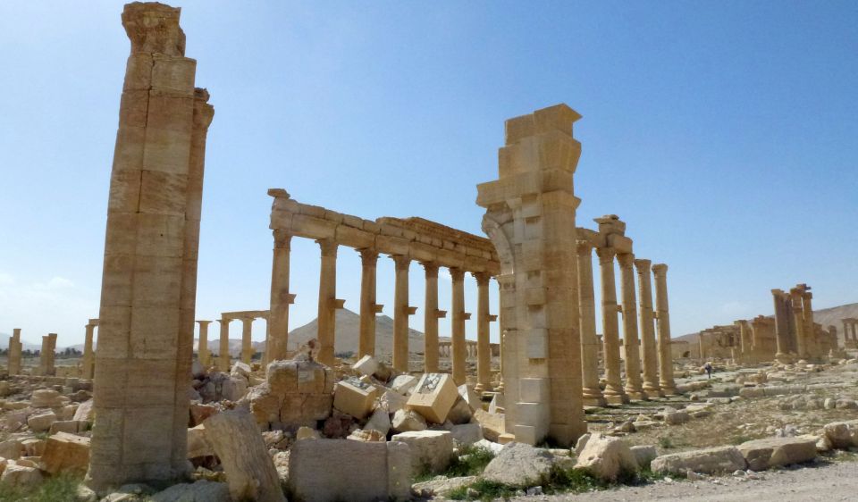  The triumphal arch at Palmyra blown up by Isis earlier this year