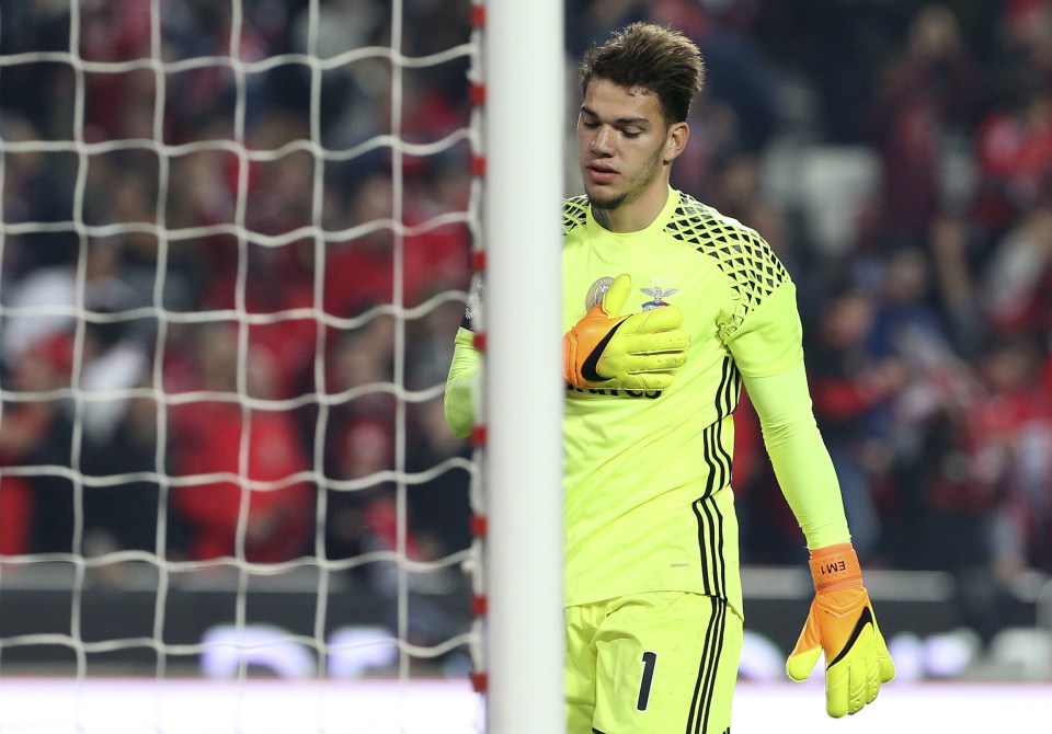  Benfica goalkeeper Ederson has been watched for the second time by Manchester City scouts