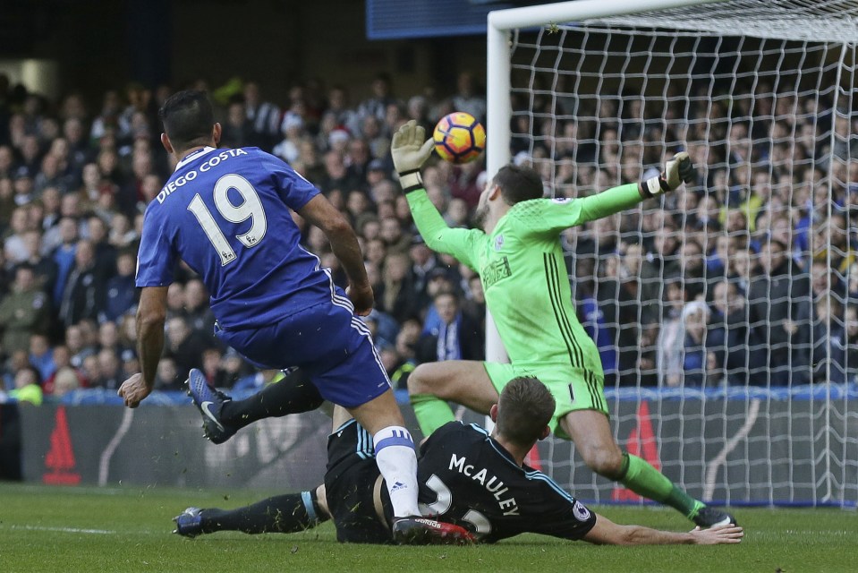  Diego Costa showed pure physical strength in scoring the winner against West Brom