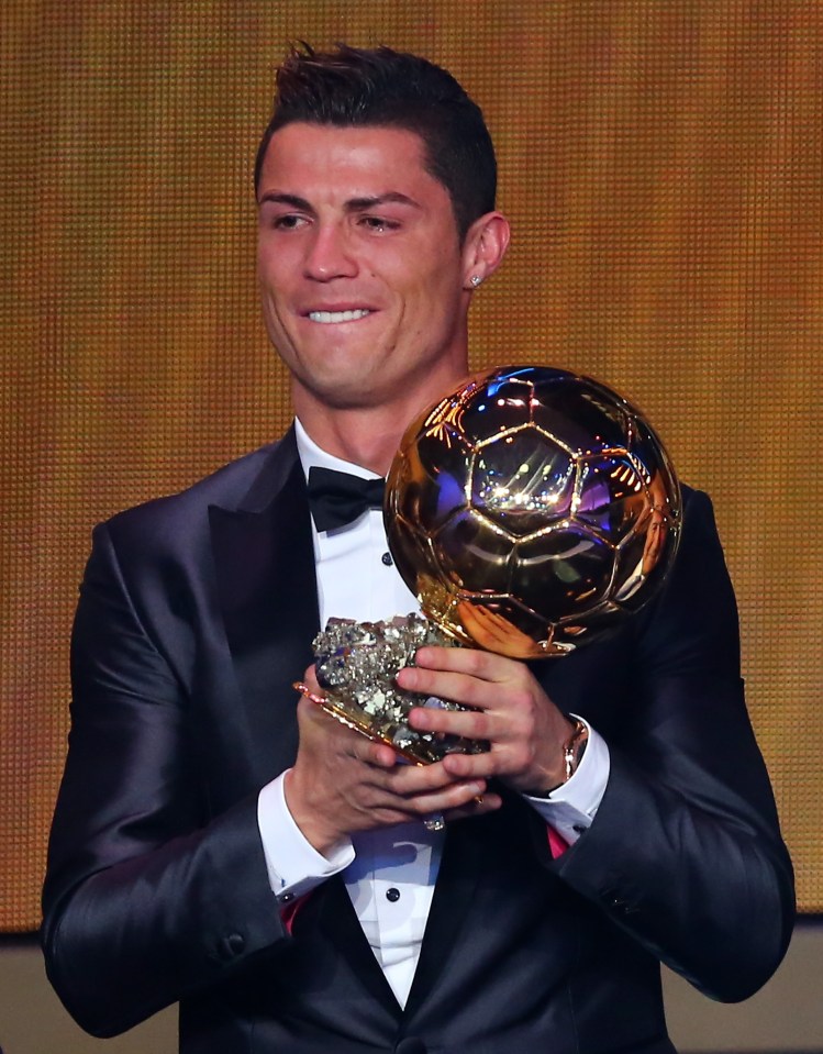  Cristiano was teary after regaining the Ballon d'Or honour in 2013