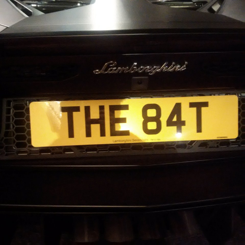  "The 84T": The 217mph car is also fitted with its a personalised number plate to suit it's Batmobile-style image