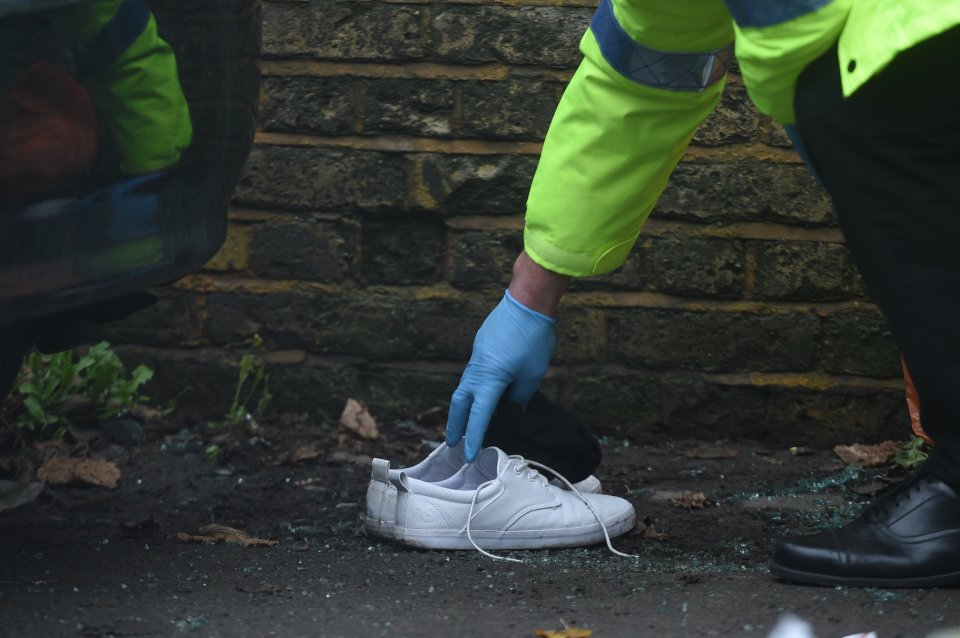  Debris can be seen at the scene in Battersea after the horror smash earlier today