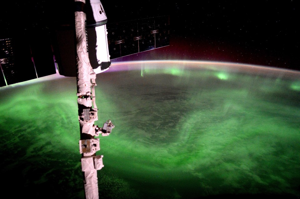  The southern lights, seen from the space station in 2016