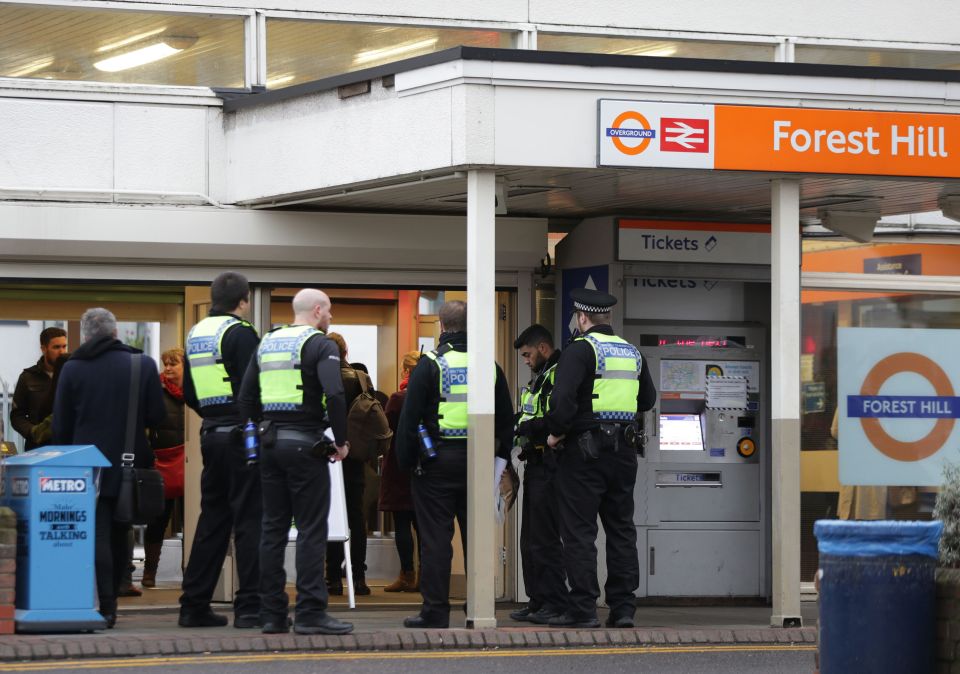  There is a major police presence at Forest Hill station after a man was stabbed on a train at lunchtime