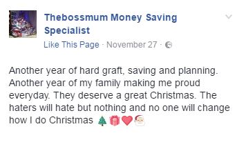  Emma posts money-saving tips on her Facebook page, Thebossmum Money Saving Specialist