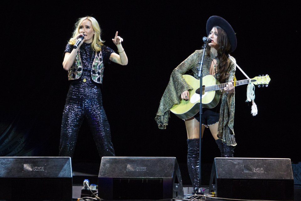  Ruby Stewart performs with Alyssa Bonagura as The Sisterhood at the O2 in London