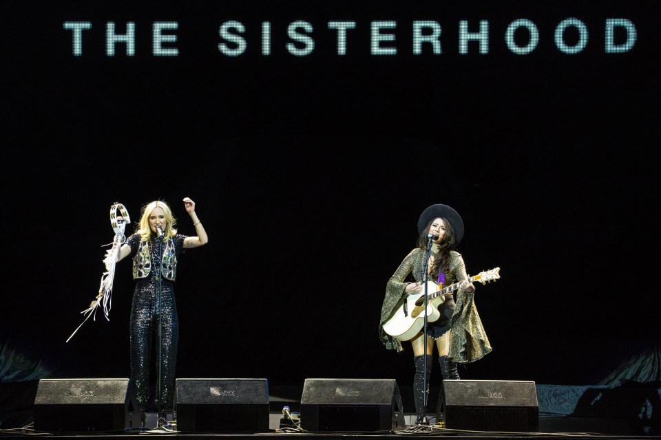 Ruby Stewart performs with Alyssa Bonagura as The Sisterhood at the O2 in London