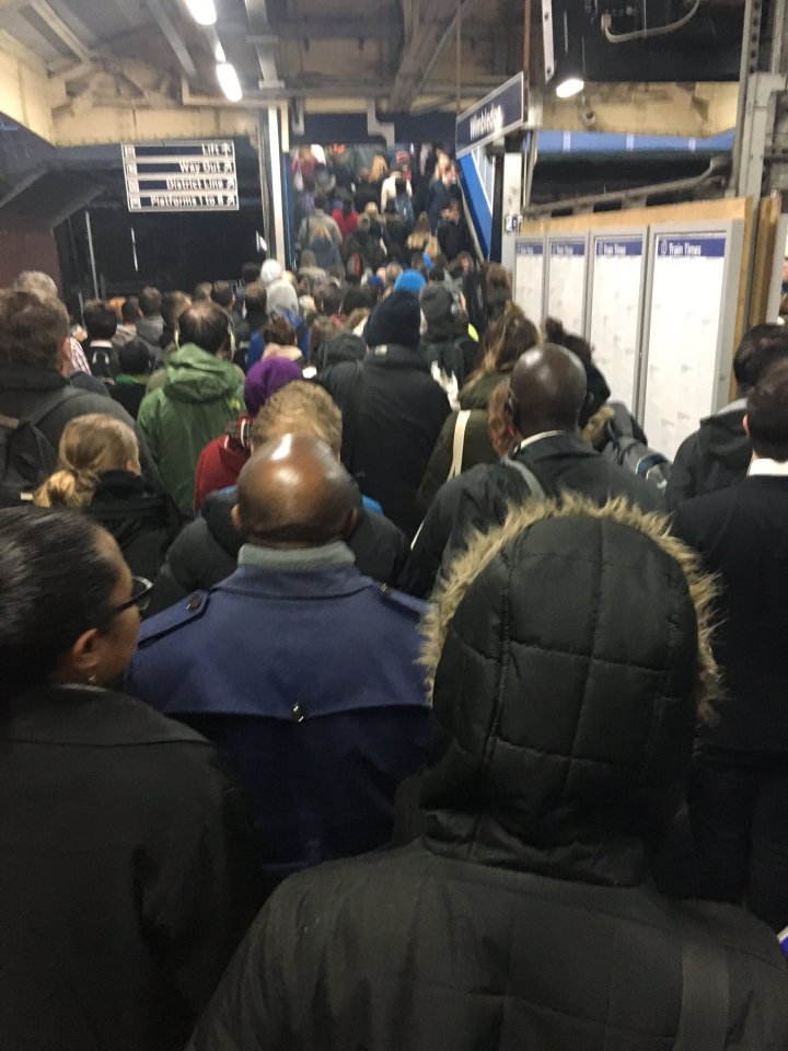  Wimbledon station was jam-packed yesterday and people struggled to get to work