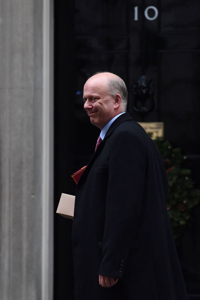  Transport Secretary Chris Grayling seemed pleased with his offering from the PM