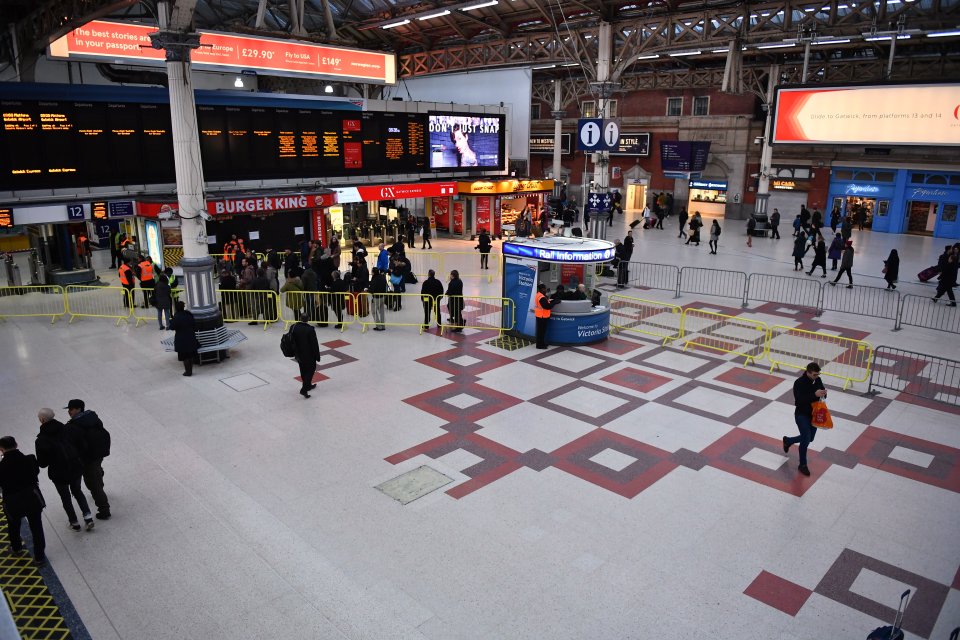  Deserted: It appears only Gatwick Express customers entered the usually busy Victoria station this morning