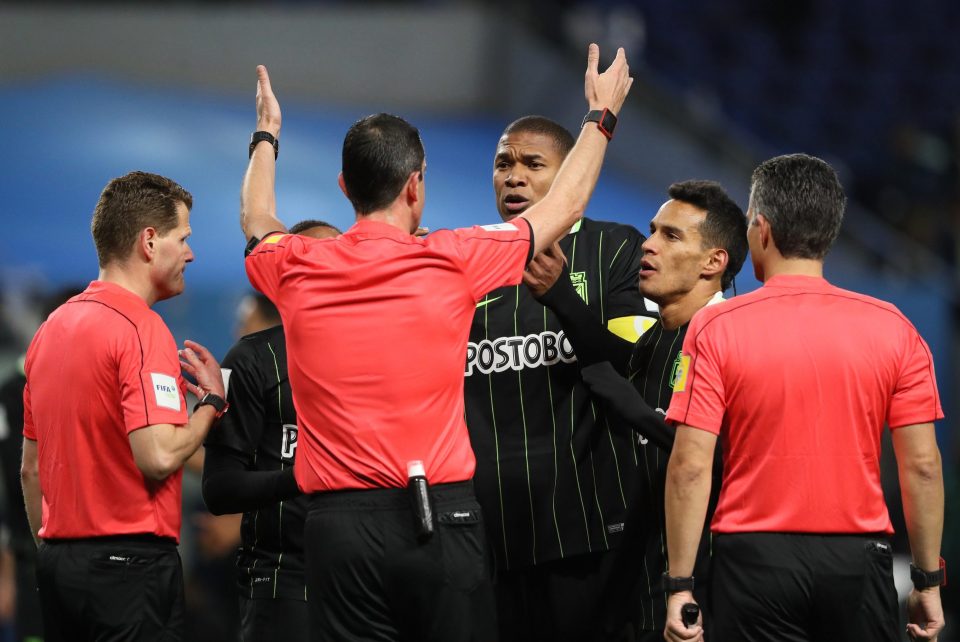  Atletico Nacional players were not happy with the decision