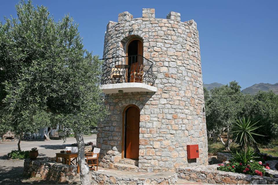  A one-bedroom holiday home sits inside this old tower in Crete, Greece