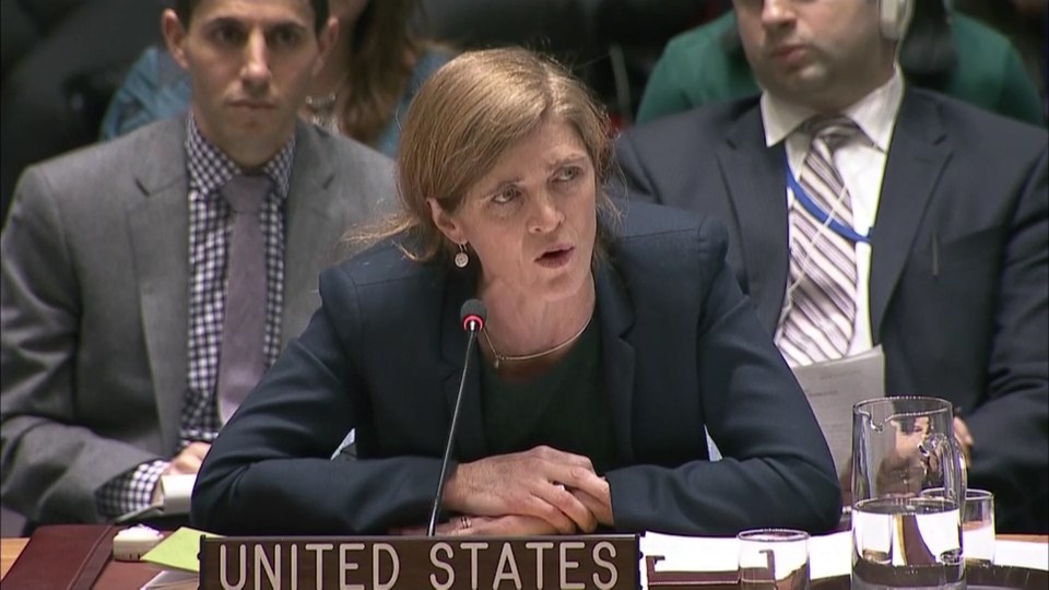  Samantha Power, US Ambassador to the UN, shamed her Russian counterpart at the tense Security Council meeting