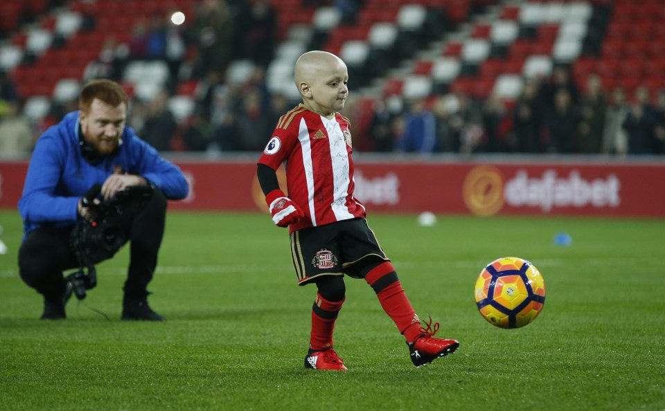 Bradley Lowery scores a penalty past Asmir Begovic to the applause of the fans