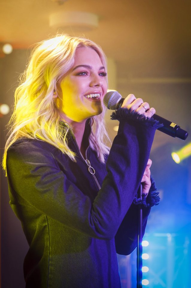  Louisa performed to fans at the Leicester Square event