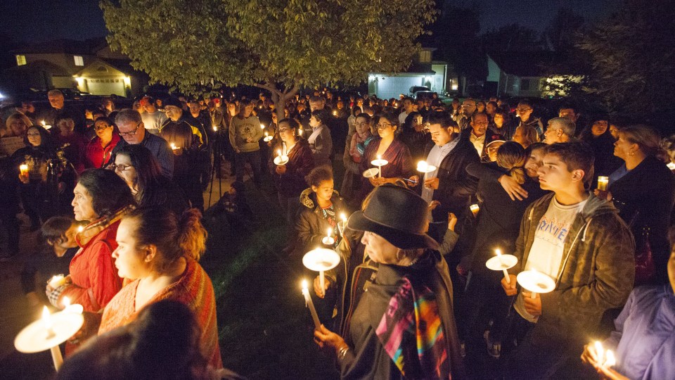  A candlelit vigil was held at the victim's house on Tuesday night