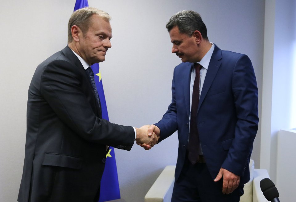  Brita Hagi Hasan with European Council President Donald Tusk today