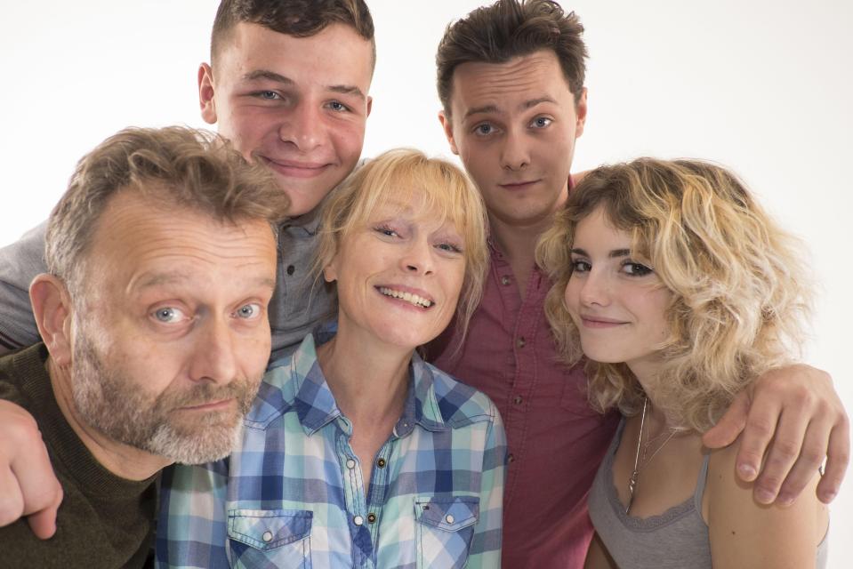  The actor is pictured here with his on-screen family, (l-r) Hugh Dennis, Daniel Roche, Clare Skinner and Ramona Marquez