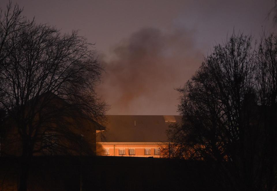  Smoke rises above HMP Birmingham where inmates were rioting at the Winson Green prison