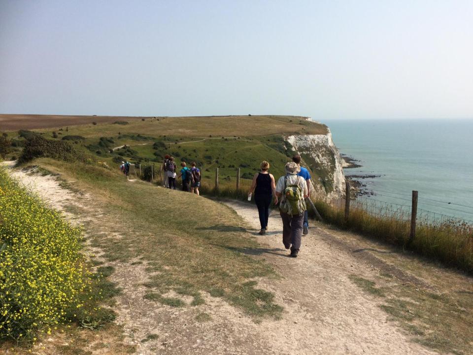 Walkers on the coastal path