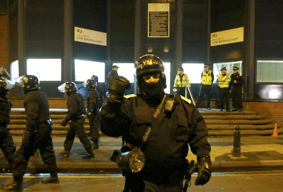  Riot police were called to the prison last night as specially trained Tornado officers stormed the grounds