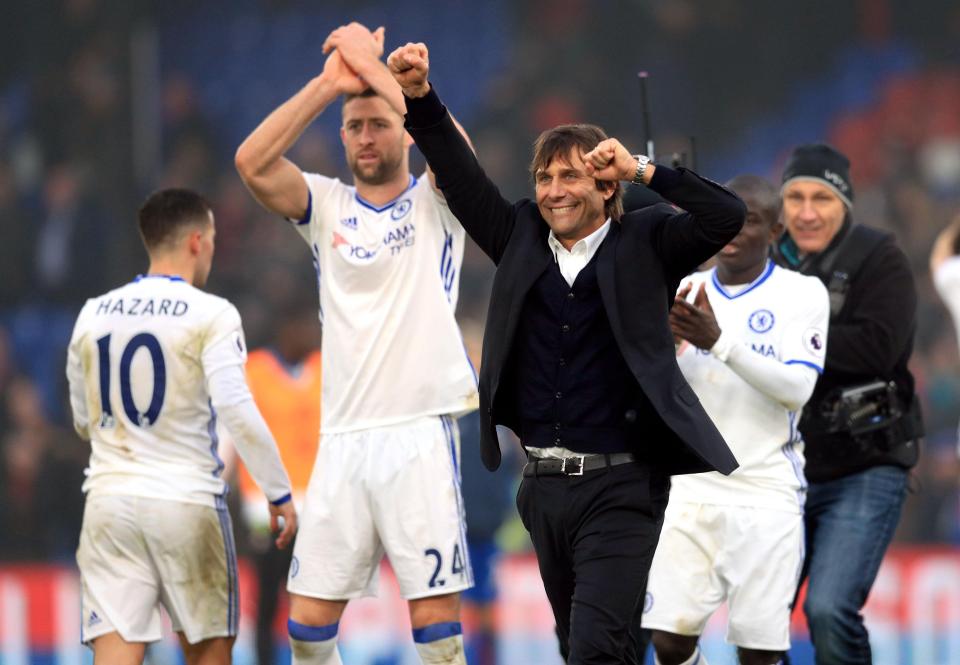  Antonio Conte's Blues are six points top of the Premier League