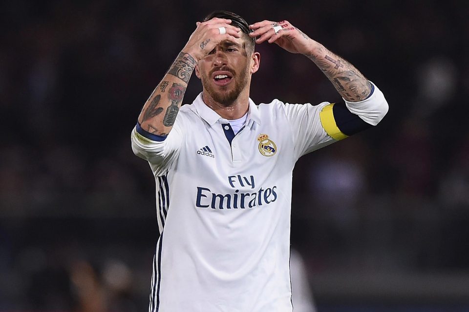  Sergio Ramos had seemingly prepared himself for a second yellow card after the tackle - but got away with it