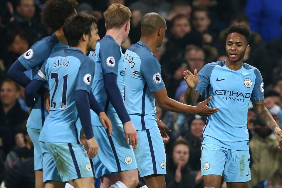  City players hail Raheem Sterling after the England raider completed a 2-1 comeback victory for the home side