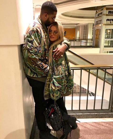  Khloe Kardashian and Tristan cosy up in matching outfits