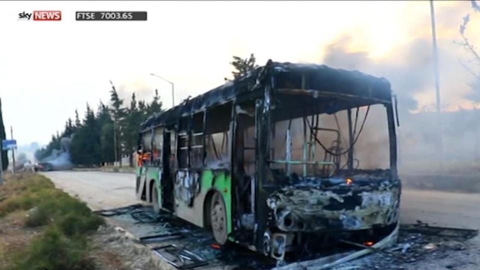  Some busses meant for evacuation were burned after it was discovered both Shia and Sunni Muslims were being evacuated