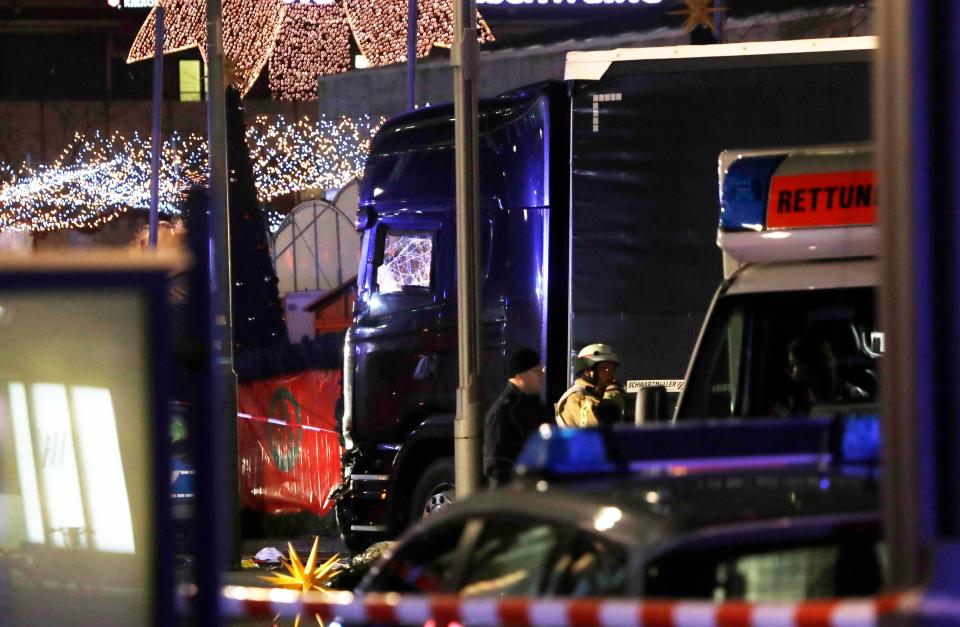  The lorry ploughed through market stalls before the driver attempted to make his escape on foot