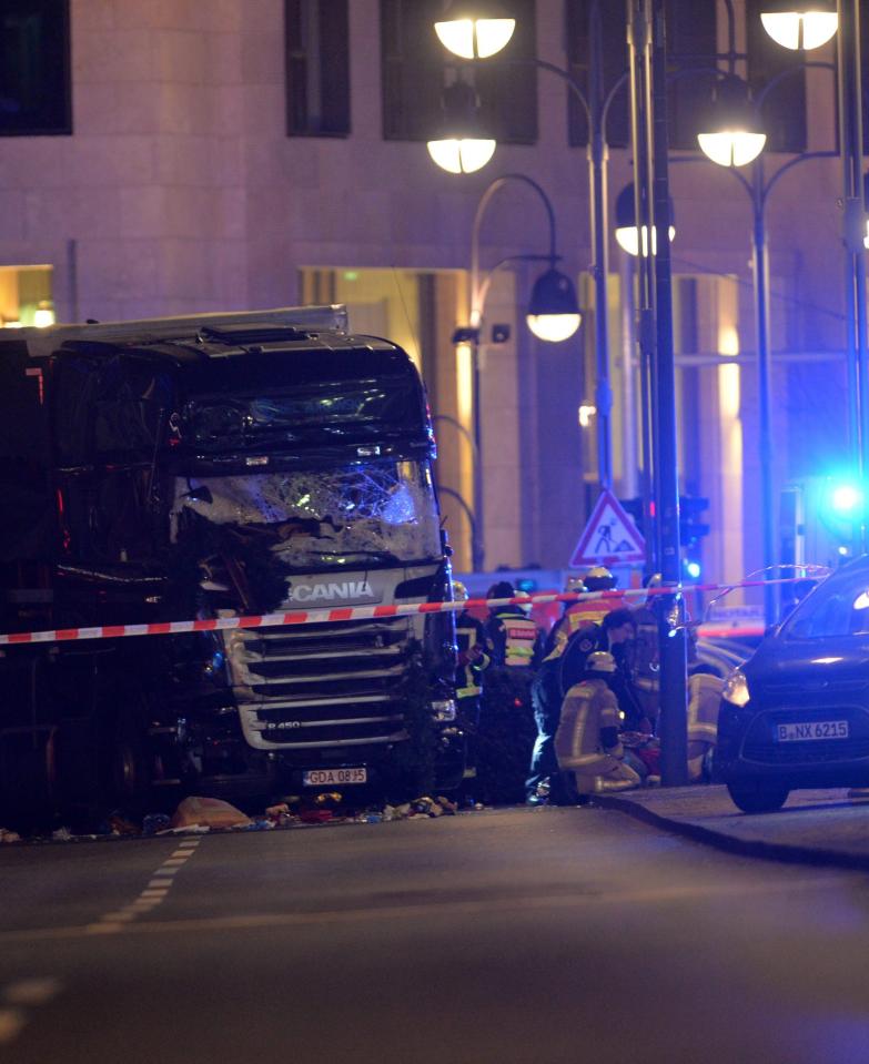  Pictured is the truck used in the bloody attack on the Christmas market