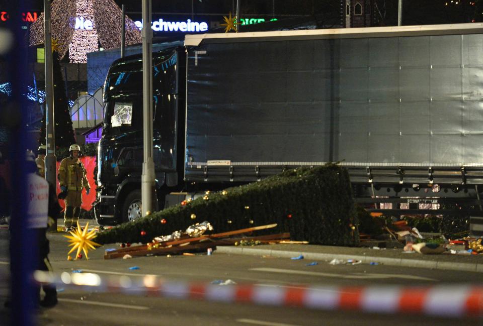  A truck ploughed through festive visitors to Berlin's Christmas market on Monday