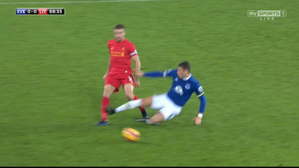  This was the moment Ross Barkley got his attempted tackle very wrong