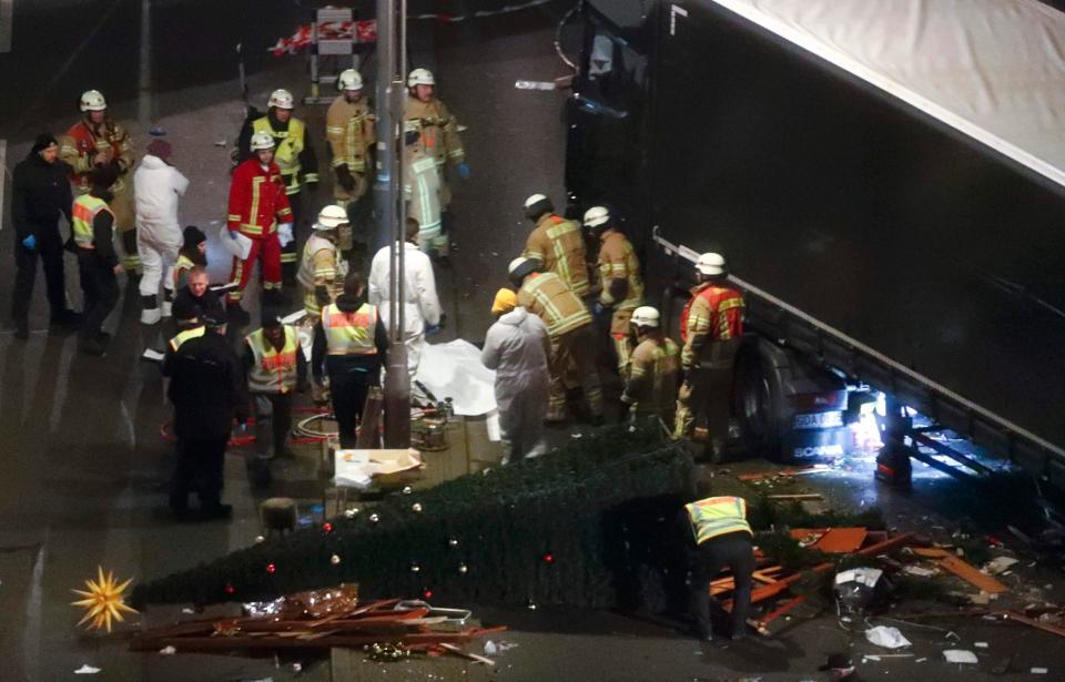  The aftermath of the attack in Berlin, in which a lorry was driven into crowds at Christmas markets