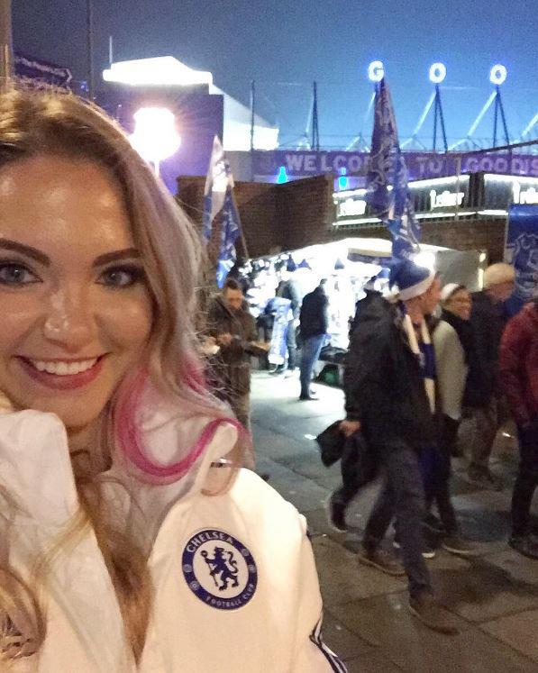  Emily Rogawski posted this photo in front of Everton's ground last night