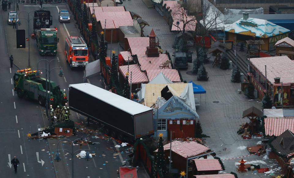  This is the destruction left behind by the lorry after it had been driven through the crowds at the market