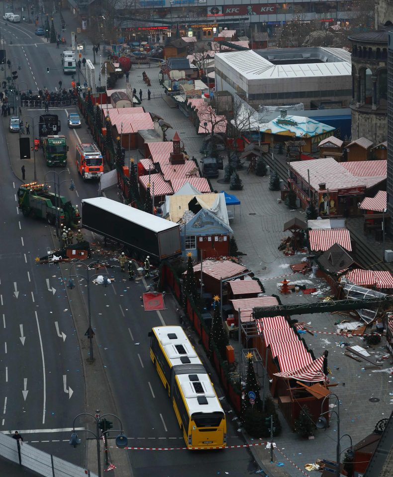  Police fear it was a copycat attack of last week's Berlin atrocity that saw a speeding lorry tear through a bustling Christmas market