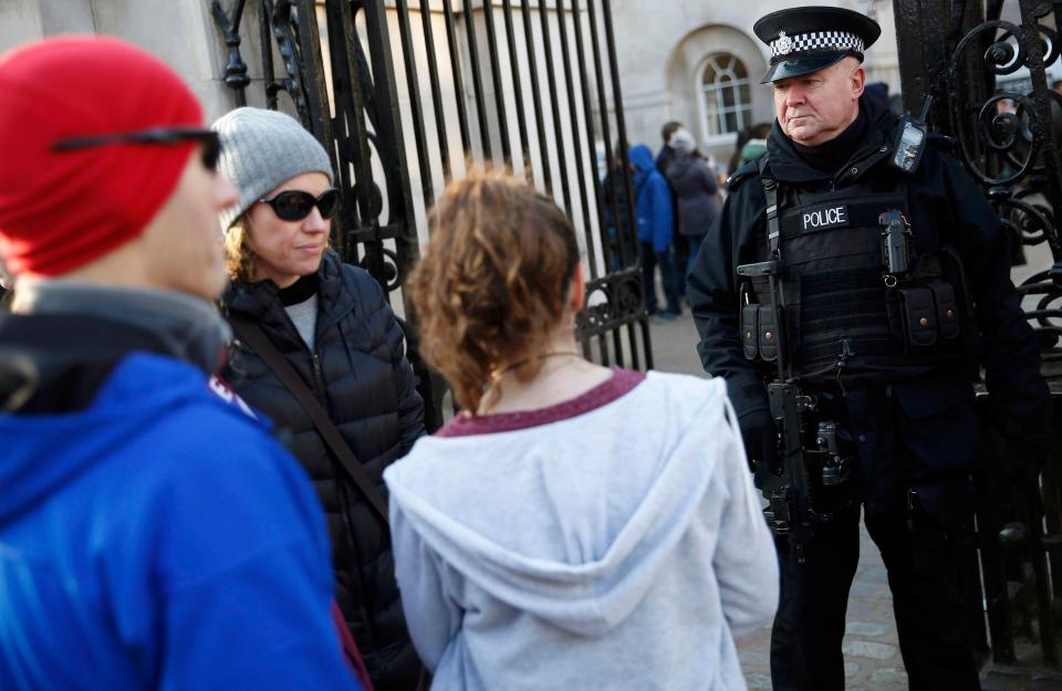  Armed police officers where spotted today at the House Guards in London