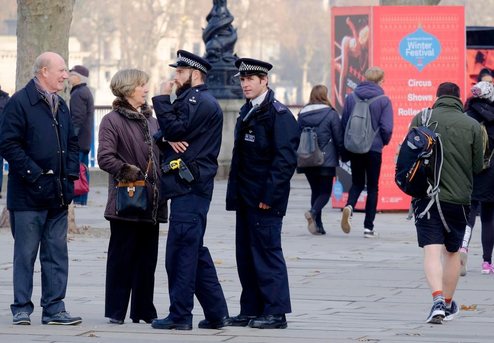  Police were pictured today at Southbank's Winter Festival