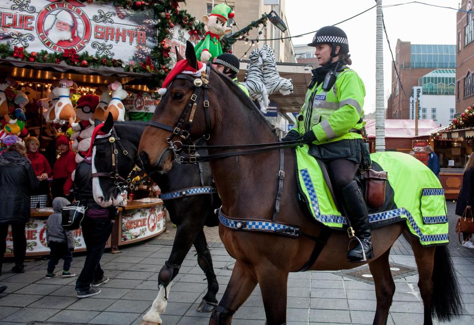  Officers on horseback were spotted at a Christmas Market in Bristol today