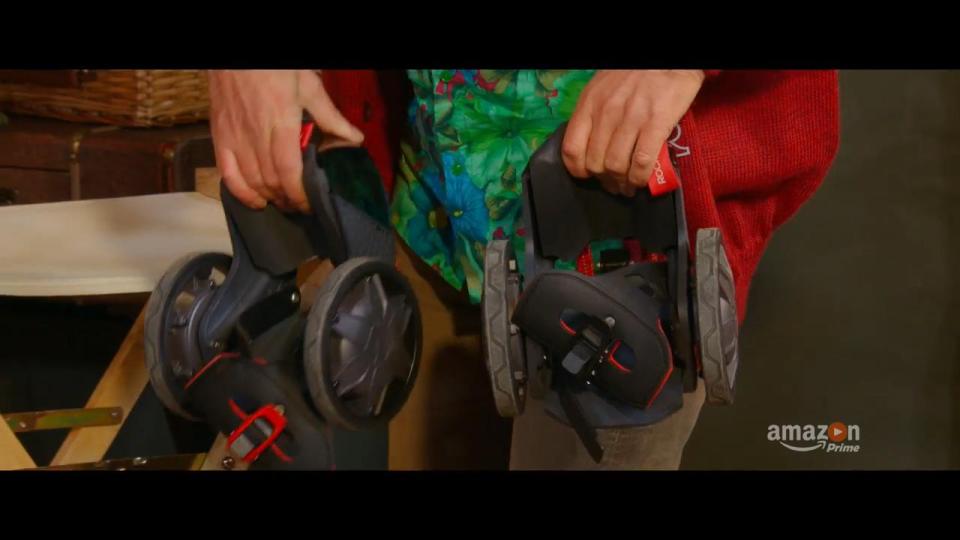  Elsewhere Jeremy tries on some rocket skates presented by James May