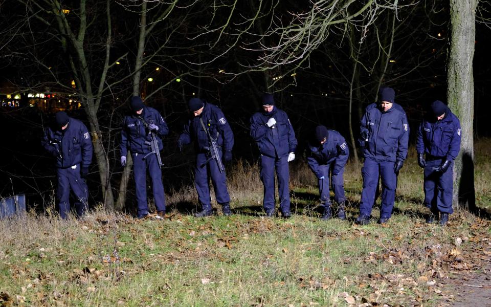  Cops scour the canal bank near around the area where the truck was stolen